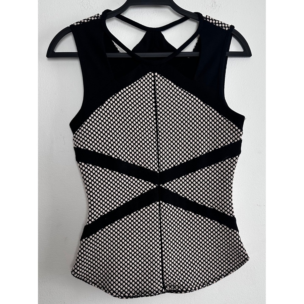 Weston Vintage Textured Dot Strappy Racerback Top SM Futuristic Avant Garde Y2K